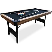 Seydrey 6-Foot Portable Foldable Pool Table with All Accessories Compact Billiards Table for Home, Game Room, Apartment
