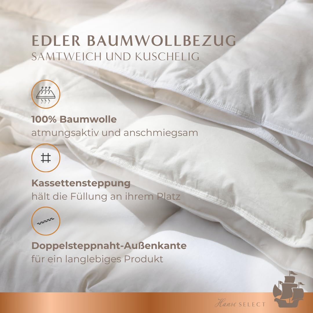 Hanse Select Bettdecke Federfrei 240x220 cm – Bettdecke mit perfektem Schlafklima wie im Luxushotel – mit High-Tech-3D-Luxus-Synthetik Faser, Made in Germany, Wärmeklasse: Normal