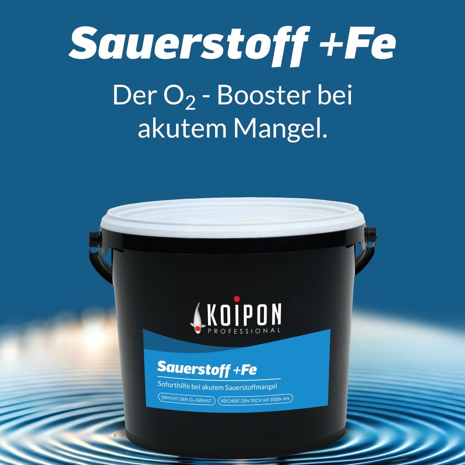 KOIPON Sauerstoff +FE 1kg Aktivsauerstoff | Erhöht den Sauerstoffgehalt im Teich | Soforthilfe bei akutem Sauerstoffmangel