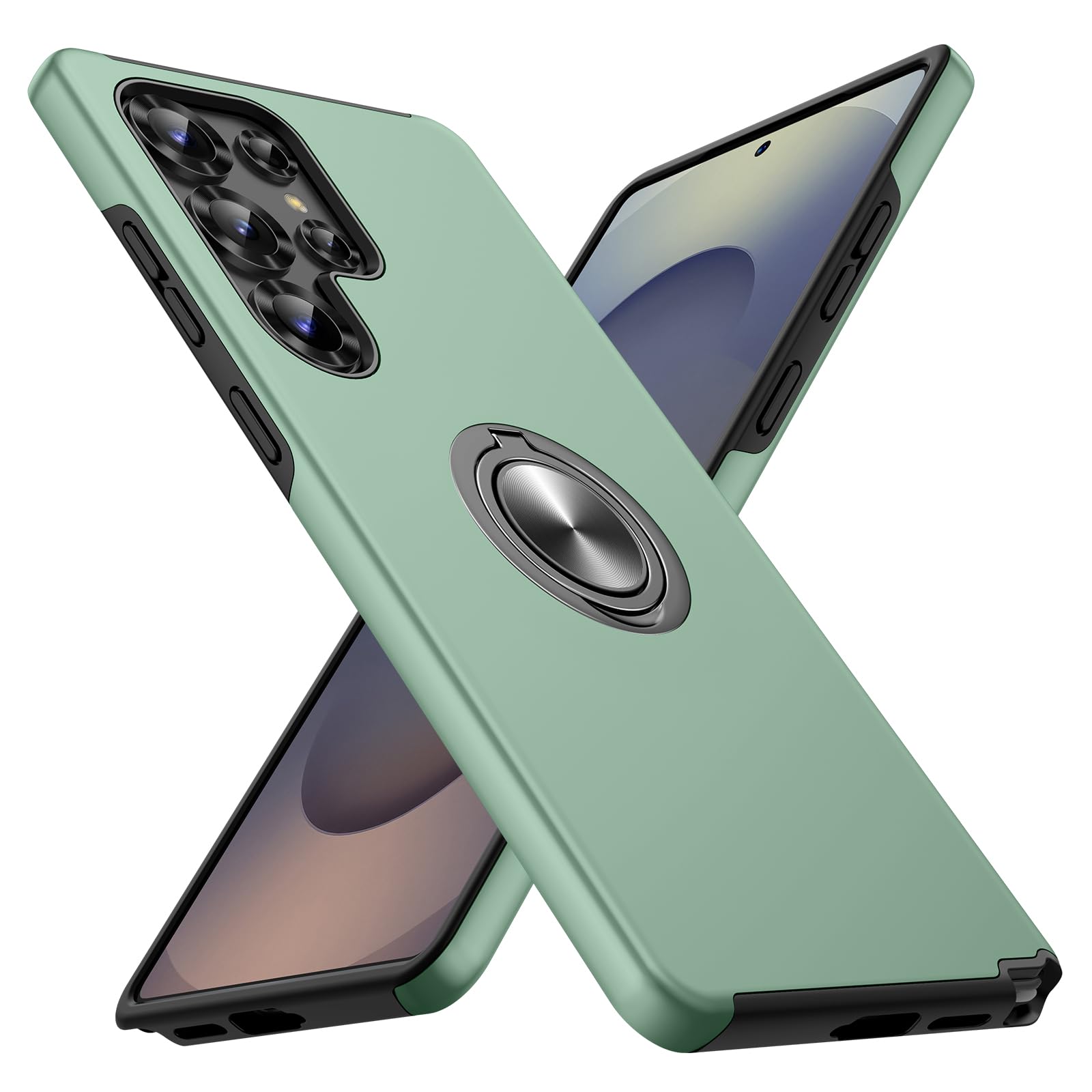 Doeshine für Samsung Galaxy S25 Ultra Hülle, Stoßfest Militärschutz mit 360° Magnetische Ständer Schutzhülle Case Cover Handyhülle für Samsung S25 Ultra,Hellgrün