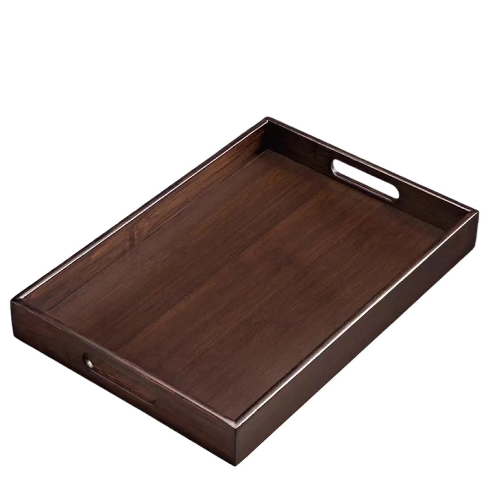 Bandeja de Madera Rectangular Retro para Servir postres, cenas, Frutas y Alimentos, con asa, para Cocina y hogar (L)