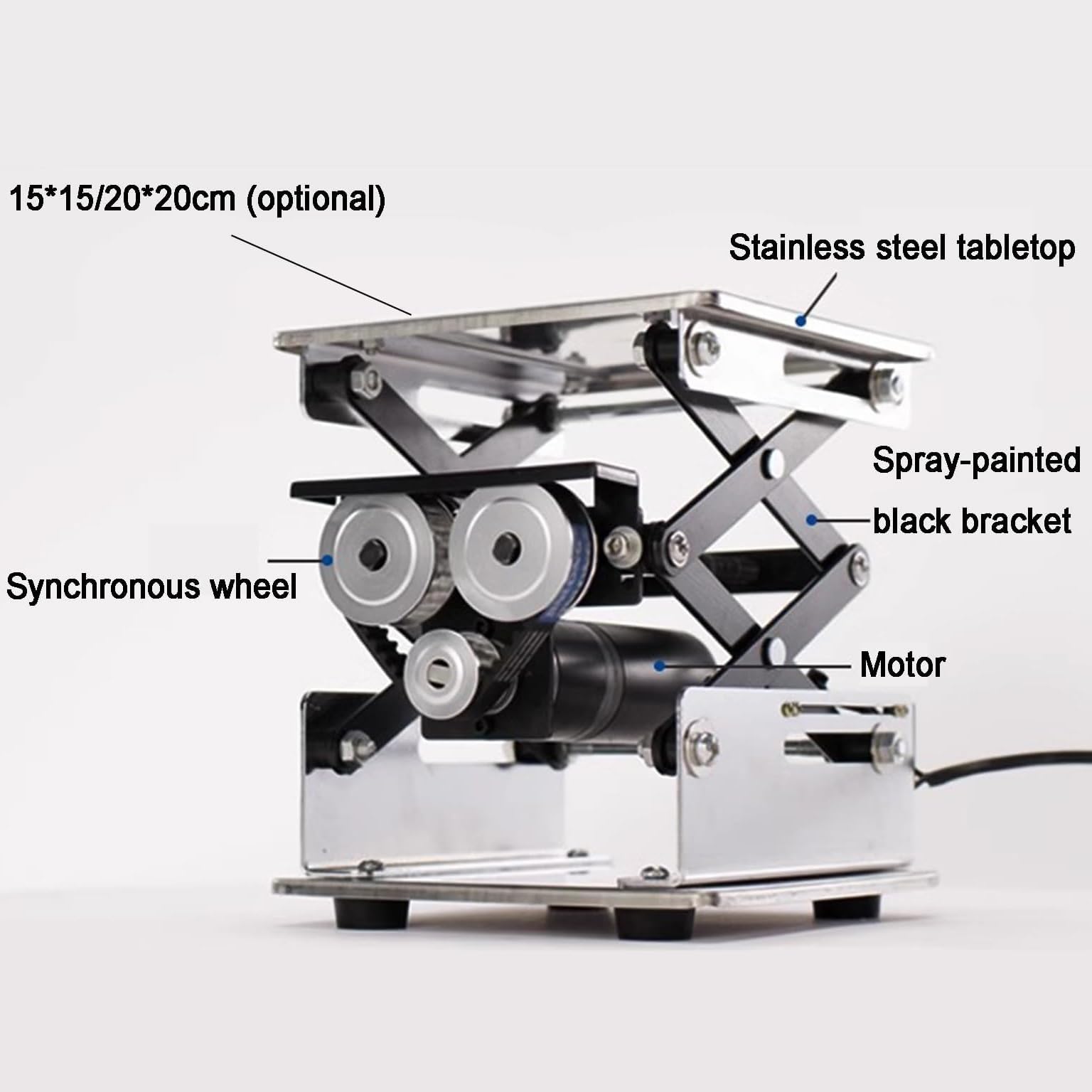 Plate-forme Élévatrice Électrique De Laboratoire, Petit Support De Levage En Acier Inoxydable Avec Télécommande, Charge Mobile 10 Kg, Tables Élévatrices For Les Entreprises(15 * 15cm)