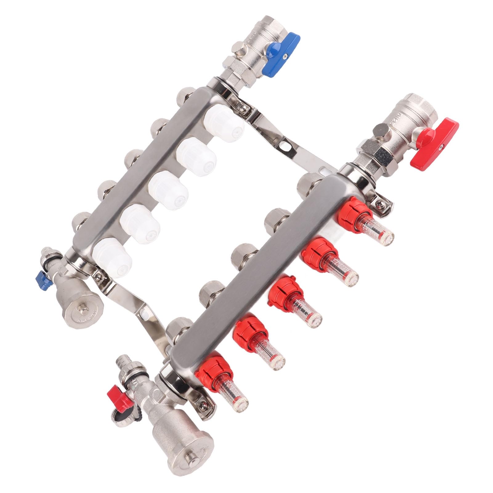 Colector de Calefacción por Suelo Radiante, Colector de Calor Radiante de Acero Inoxidable de 5 Bucles G1in a Prueba de Herrumbre para Calefacción por Suelo Radiante Hidrónico,