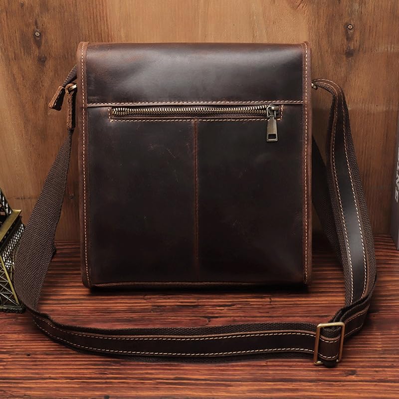 Vintage Flip Bag Oblique Span Shoulder Bag Crazy Horse Messenger Bag Vertical Briefcase3
