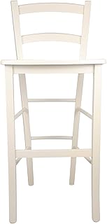 Sedam Srl Sgabello Venezia, in Legno MASSELLO, Comodo e Resistente, per Interni ed Esterni, Vari Colori e SEDUTE Disponibili, Ordine Minimo 2 Pezzi (Avorio, Massello)