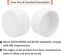 Vista 3 de 4" Tapón de PVC para tubo de PVC, Schedule 40, grado para muebles, adaptador de tapón de tubo de PVC de 4" para construir muebles de bricolaje