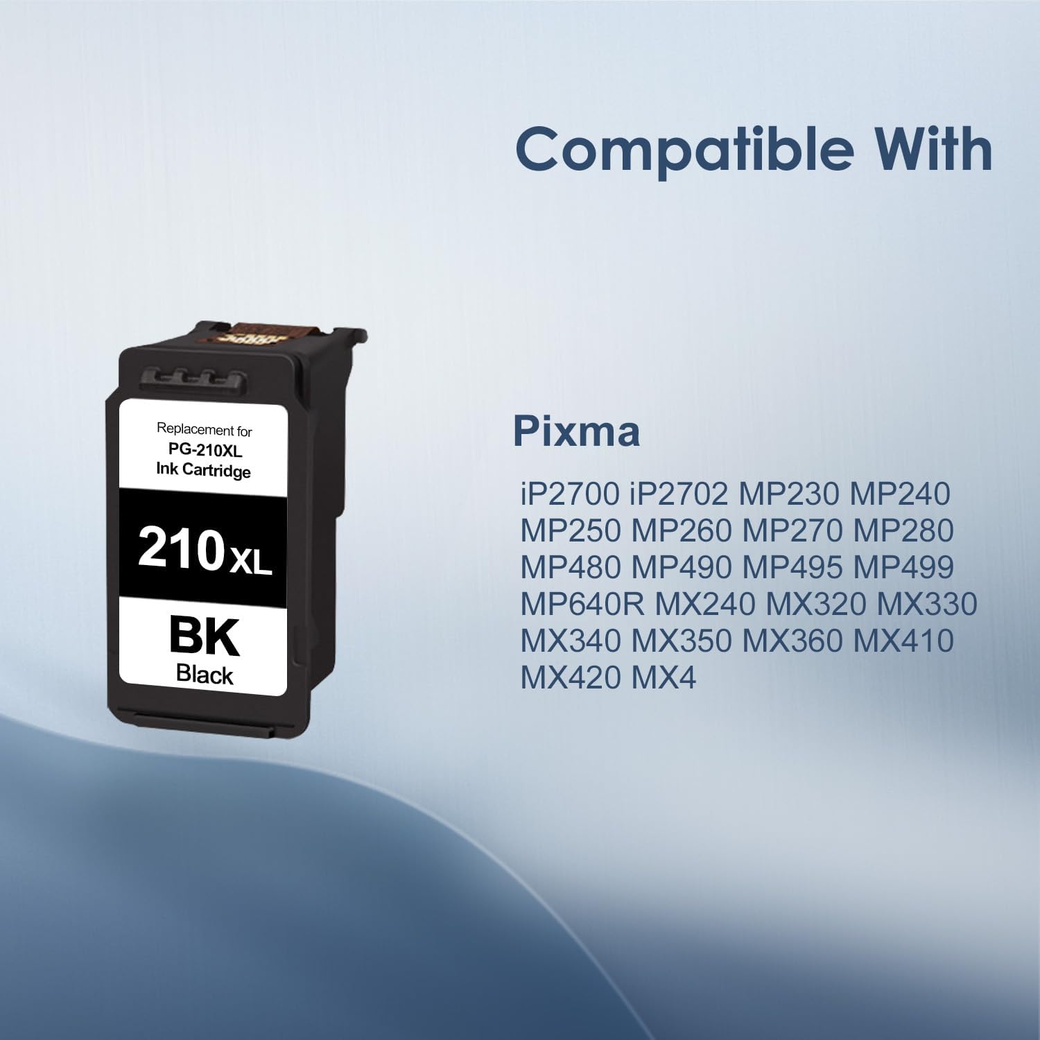 SHUPAN 210XL Black Ink Cartridge Replacement for Canon 210 210XL PG-210XL Use for Canon Pixma MX410 MX350 MP250 MP495 MX330 MX340 MP280 MP480 MP490 Printer (1 Black)