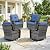 Wicker Patio Furniture Set- 4 Pieces Swivel Patio Chairs,PE Rattan Outdoor Rocking Chairs Porch Furniture for Garden Deck