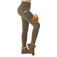 ineepor Leggins Termici Donna Invernali Felpati con Tasche Leggings Resistenti all'Acqua a Vita Alta