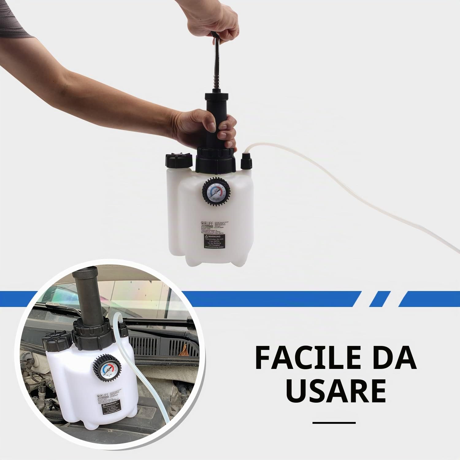 CCLIFE Spurgo Freni Manuale 3L Kit Cambio Liquido Freni e Frizione con Adattatore Universale E20