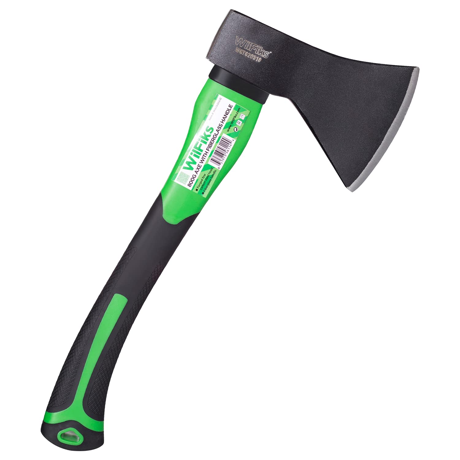 WilFiks Chopping Axe, 15” Camping Outdoor Hatchet for Wood Splitting and Kindling, Forged Carbon Steel Heat Treated Hand Maul Tool, Fiberglass Shock ...