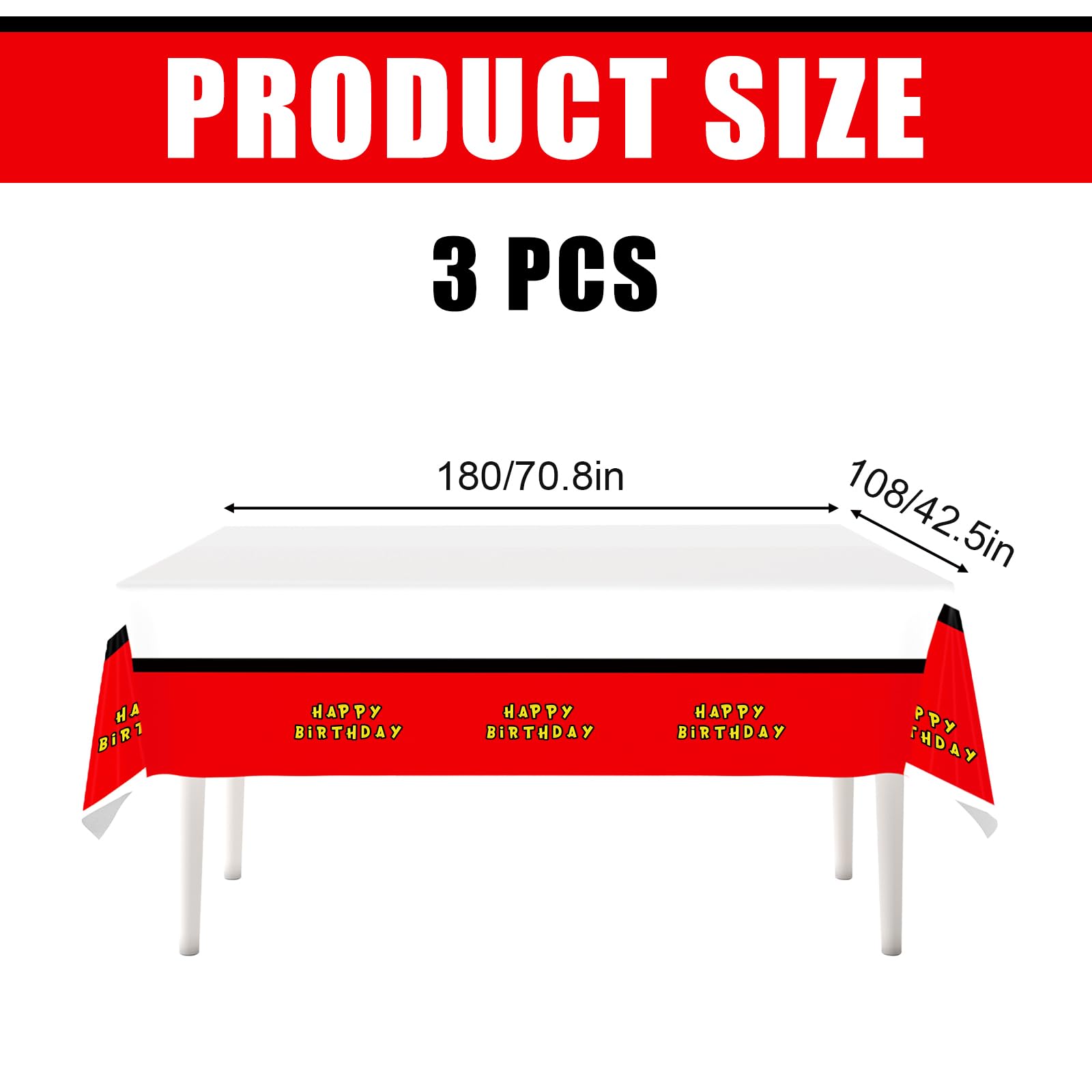 SAVITA 3pcs Nappes D'anniversaire Thème Héros, 180x108cm