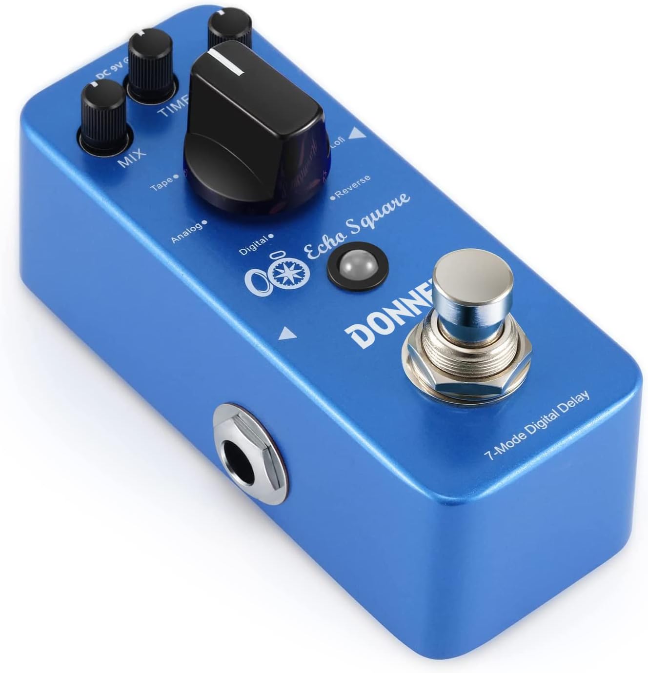 Echo Square Delay Pedal - Digital 7-Modes Delay for Electric Guitar, Multi-Delay including Digital, Analog, Tape, Mod, Sweep, Lofi, Reverse - True Bypass