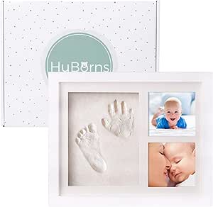 Kit Impronte Mani E Piedi Neonato HuBorns - Cornice Con Argilla Anti-Frattura, Regalo Neonato - Foto 3