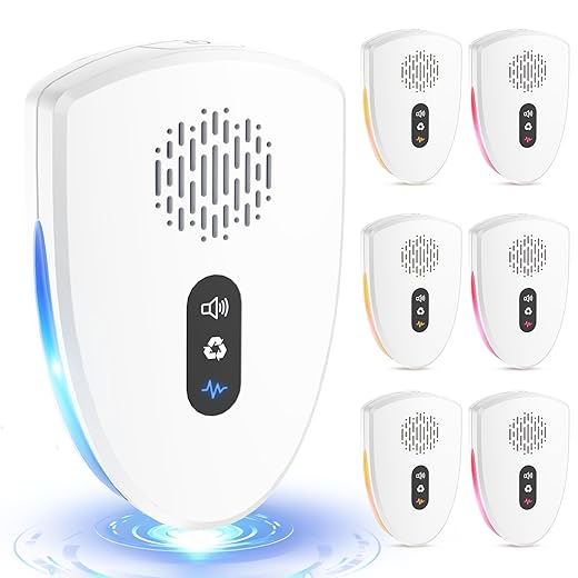 2025 Upgraded Ultrasonic Pest Control Repeller, Mouse Repellent Indoor for Spider Bug Roach Ant Mosquito Rat Mice Insect Deterrent, Mouse Rodent Repellent Ultrasonic Plug in, 3 Mode Switching, 6 Pack