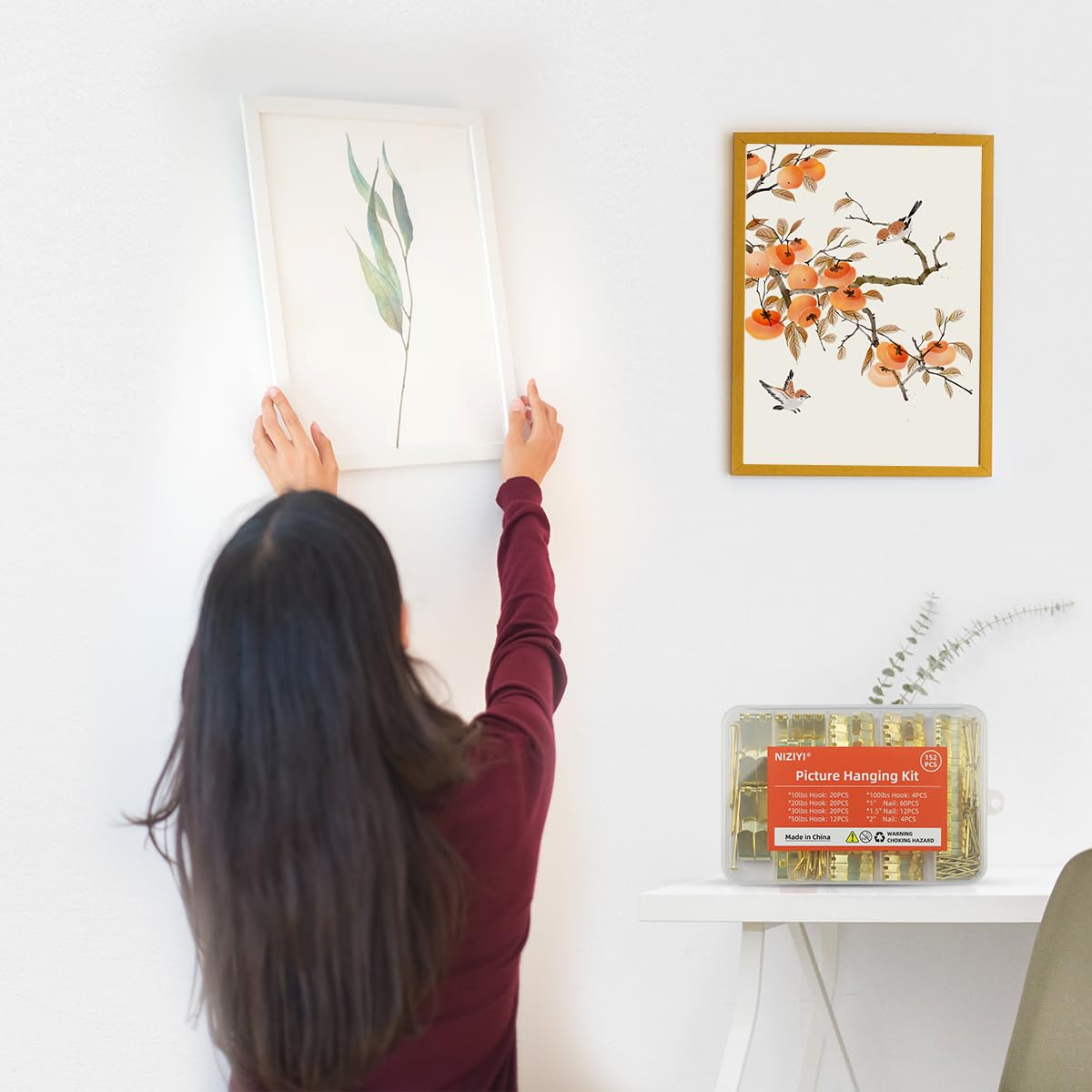 Picture Hanging Kit - 152 Pcs Hooks & Nails -5 Picture Hanging Kit - 152 Pcs Hooks & Nails -5