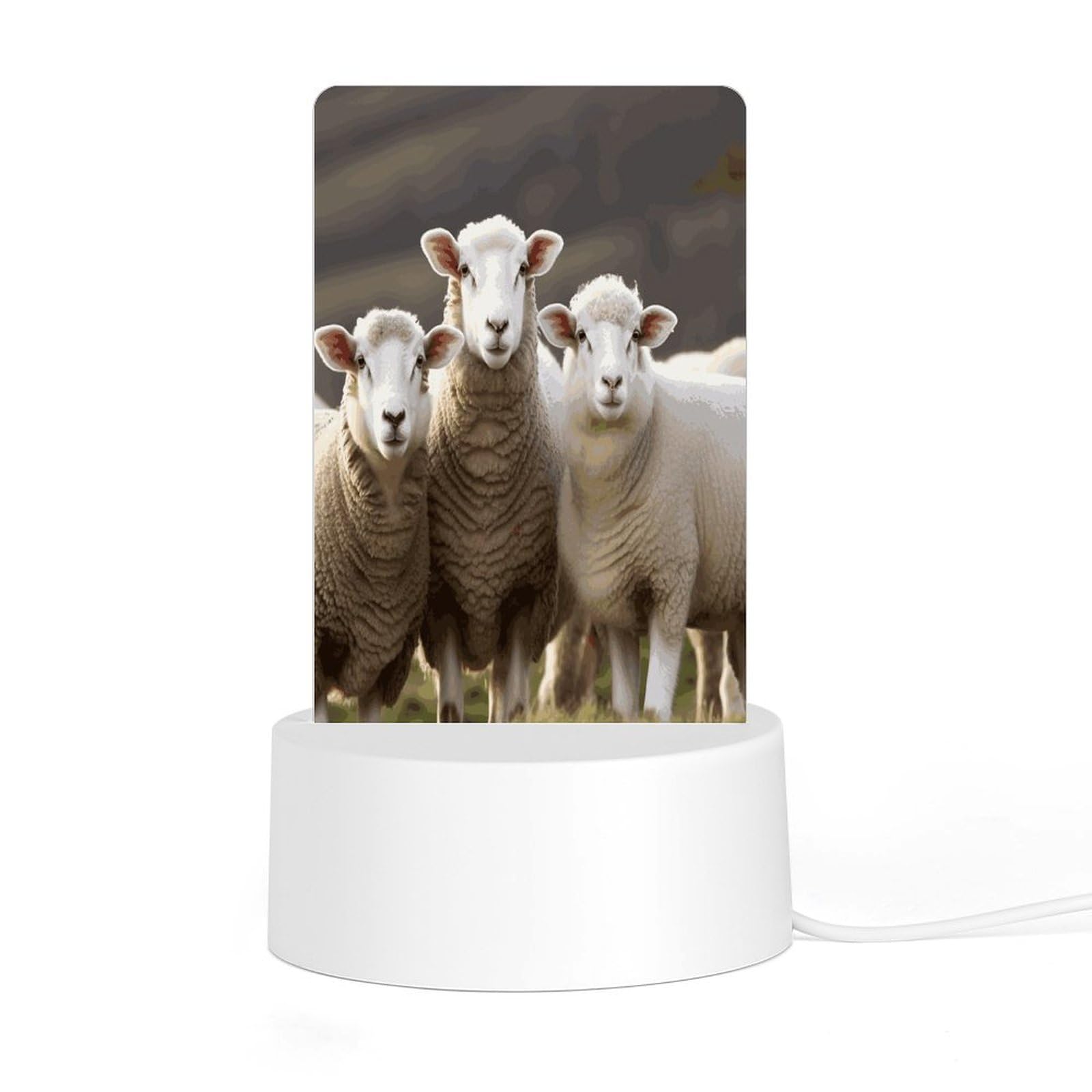 Adfgyerh Style Sheep And Lambs Night Light Acrylic Material Easy Installation, Home Decor Usb Interface Power Supply, Lamp For Restaurant Bar Cafe Room Decor