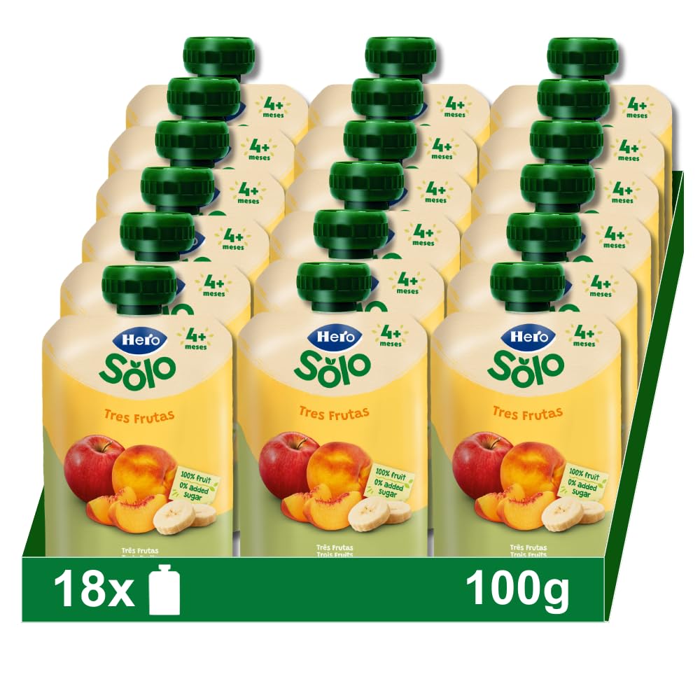 Hero - Bolsitas con Plátano, Fresa y Manzana, Para Bebés a Partir de los 12 Meses - Pack de 18 x 100 g, El embalaje puede variar — view 6