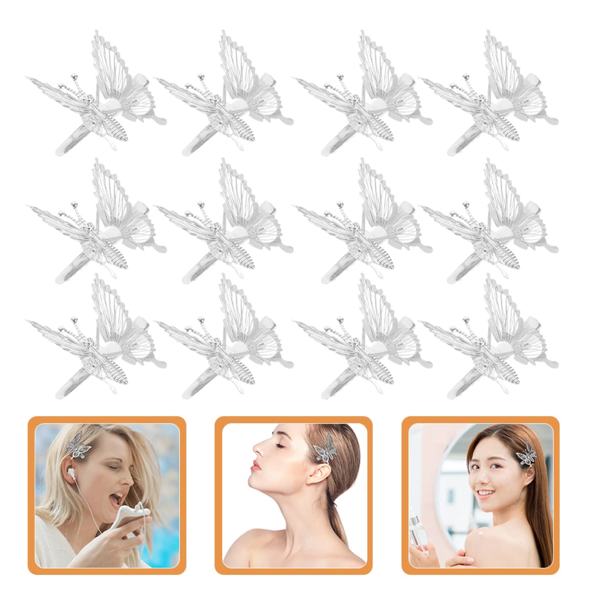 LALAFINA 48stücke Haarklammern Schmetterlinge Metallisch Hohle Haarspangen Für Damen Elegante Haarschmuck Für Partys Cosplay Und Bühnenauftritte