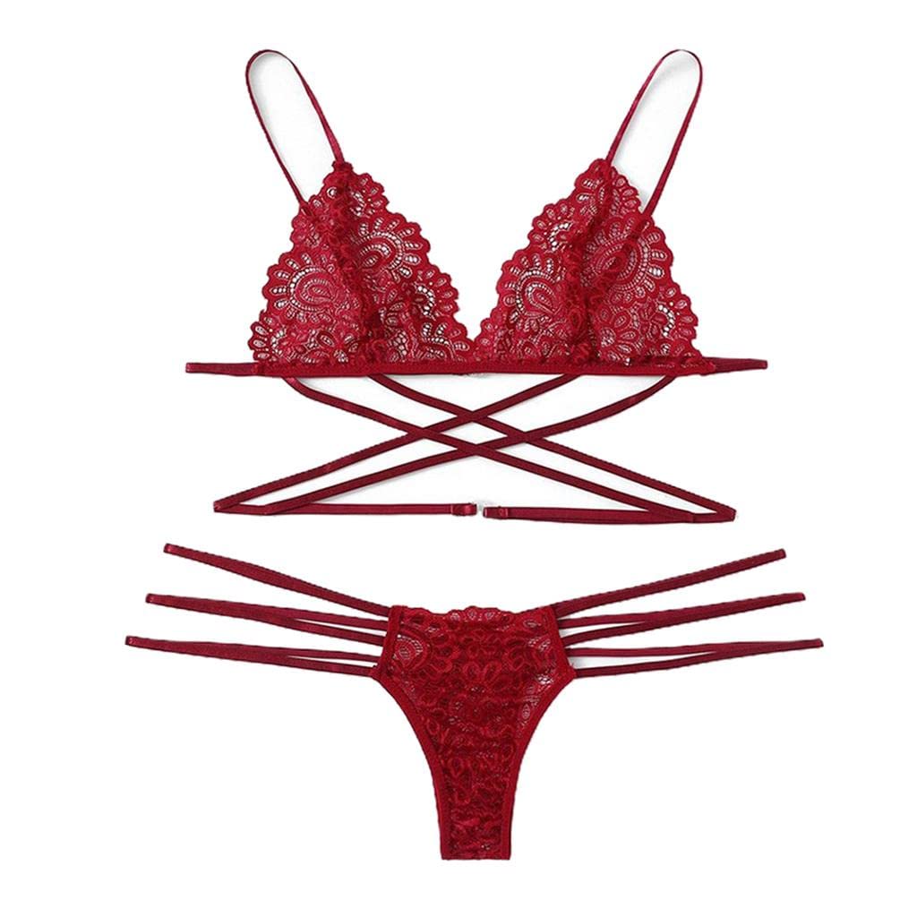 bnf Womens 2 Piece Lace Hollow Perspective Bikini Swimsuit Beach Swimwear Set Red L | Clothing, Shoes & Accessories | Womens Clothing | Swimwear-picture-26