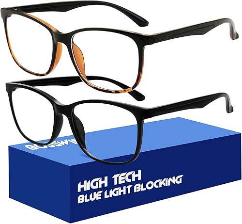 Miniatura 1 de Lentes de bloqueo de luz azul cuadrados para computadorajuegosTVteléfono-99% filtrado de luz azul para hombres y mujeres
