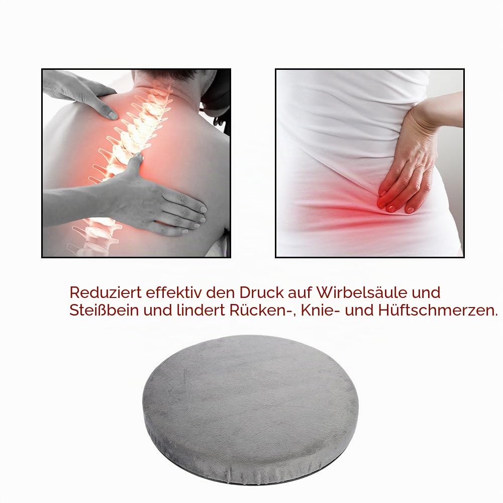 Dioche Drehsitzkissen,rutschfestes, um 360 Grad drehbares Mobilitätsautositzkissen, drehbares Sitzkissen für Büro- oder Heimstühle, 39 cm