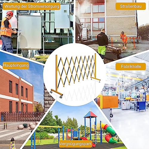 OUUTMEE absperrgitter Outdoor scherengitter ausziehbar Outdoor,Scherengitter Absperrgitter Scherensperre 270cm x Höhe 120 cm, ausziehbar, Baustelle/Bahnhof/Schule/Garage, Gitter-Akkordeon-Zaun
