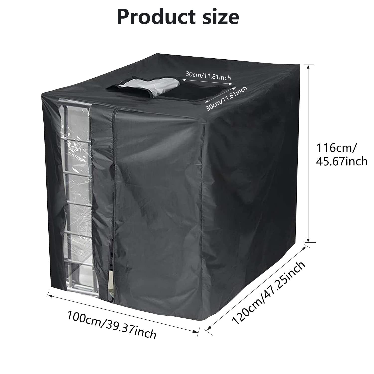 Bâche Cuve IBC 1000L - Couvercle Protection UV Réservoir Eau - 120x100x116cm