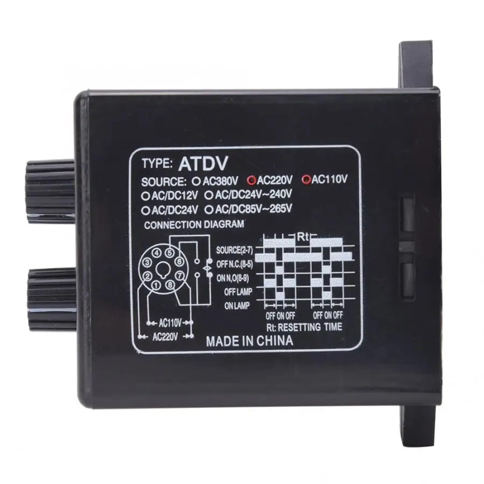 Relè timer on/off Manopola di controllo interruttore temporizzato Relè timer on/off Relè multisezione ATDV-NA AC110V/220V
