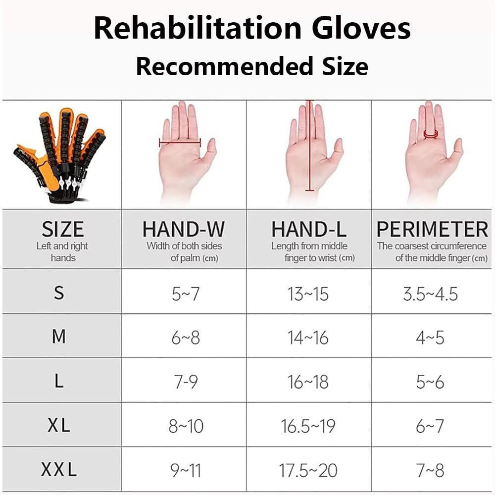 Rehabilitationsroboter Handschuhe FüR Senioren, Handroboter-RehabilitationsgeräT FüR Die Hand Nach Einem Schlaganfall, Fingertraining, Kraft Einstellbar LeftHand-M