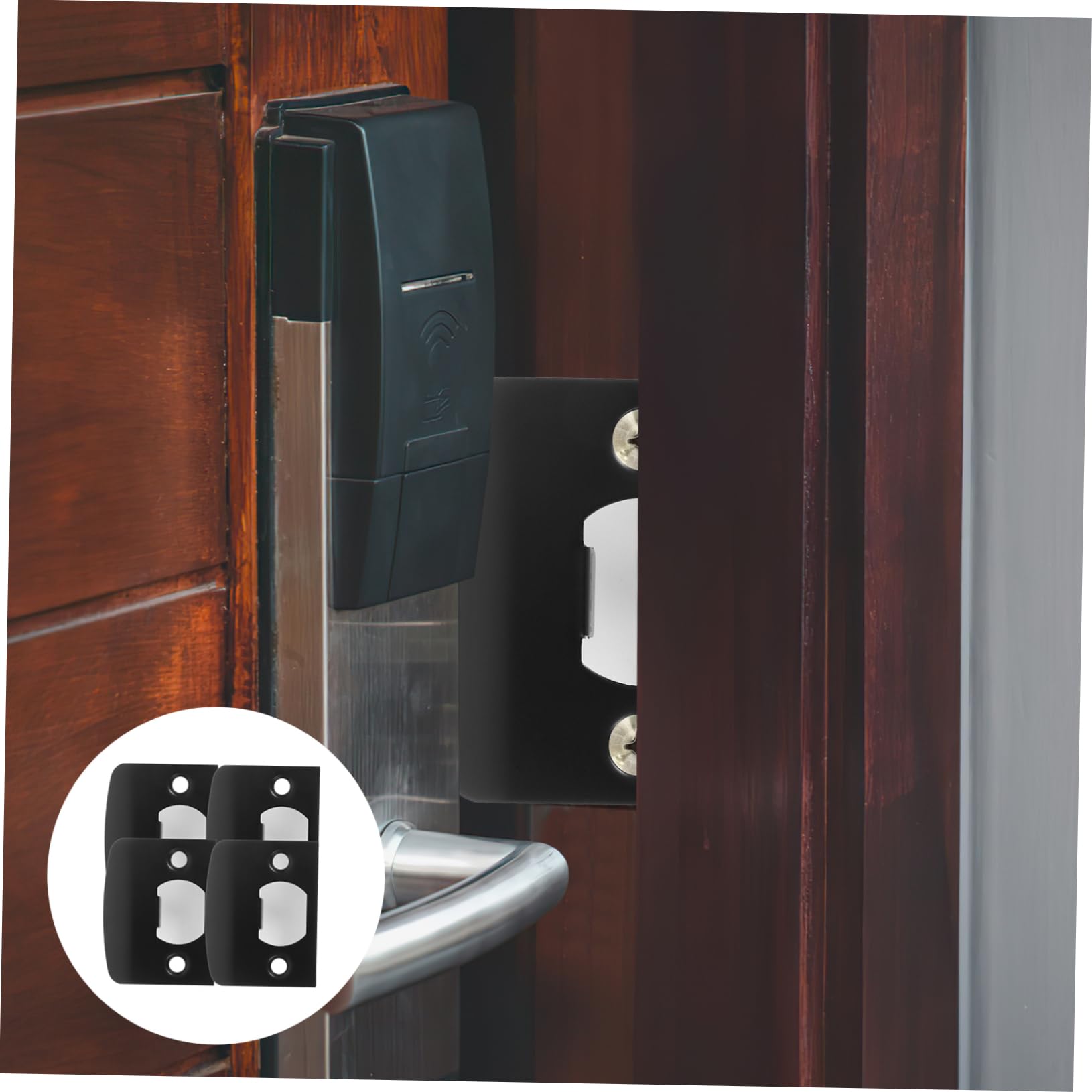 SHINEOFI Lot De 12 Gâches De Porte Plaques De Verrouillage Pêne Dormant Kit De Renfort Métallique