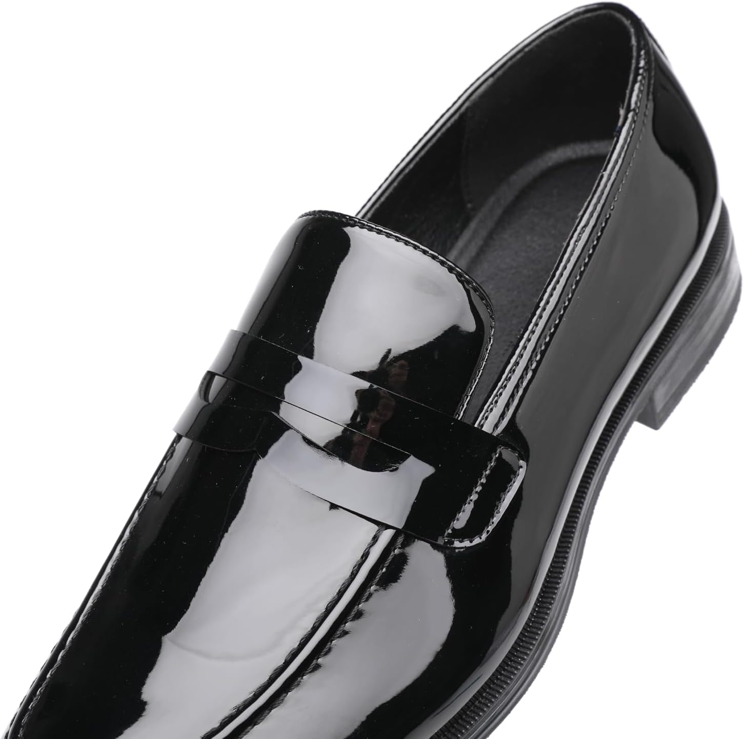 DECARSDZ Mens Slip-On Penny Loafer Casual Dress Shoes Black Wedding Formal Work Pointed Toe Men Tuxedo Shoes