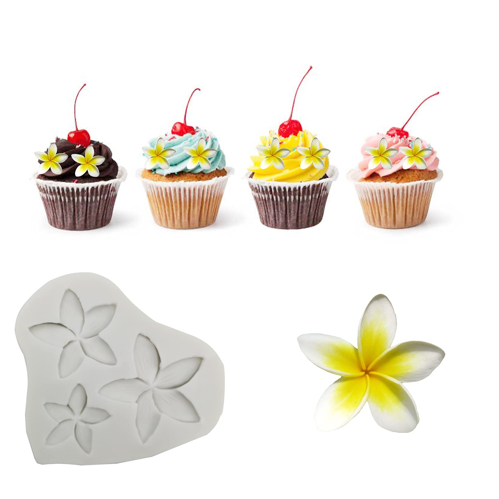 3 Gaten 3D Siliconen Mal Bloem Shape Mould Voor Ze... – Grandado