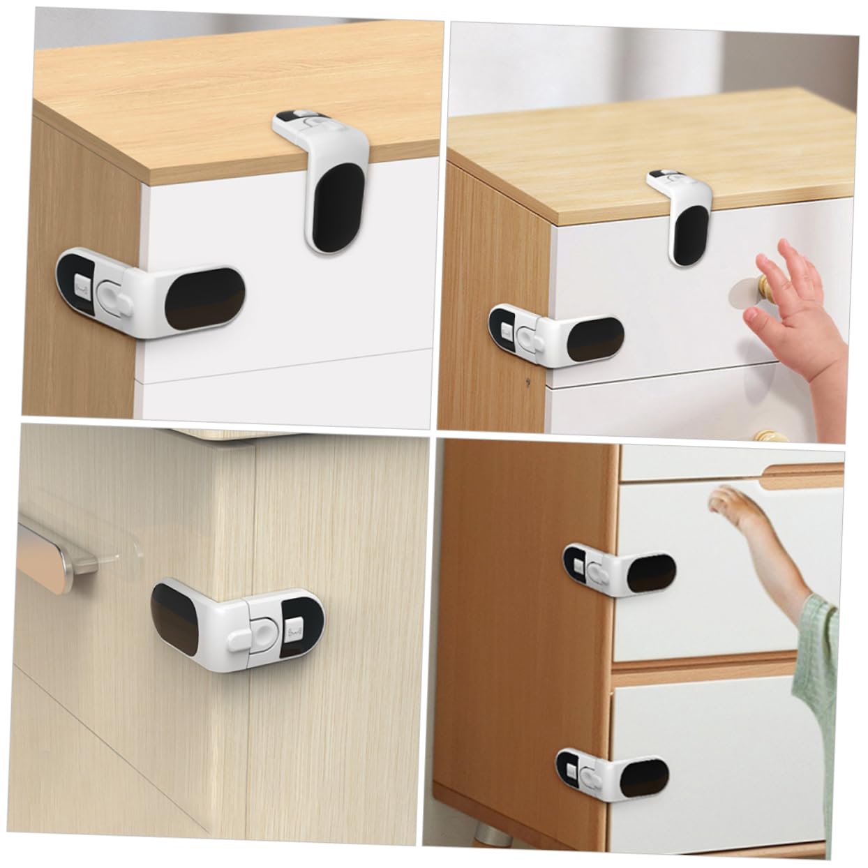 Toyvian 20pezzi Serrature Di Sicurezza Per Chiusure Antipizzicamento Per Cassetti e Frigorifero Sicurezza Per Infanti Casa Facile Installazione Materiale Durevole