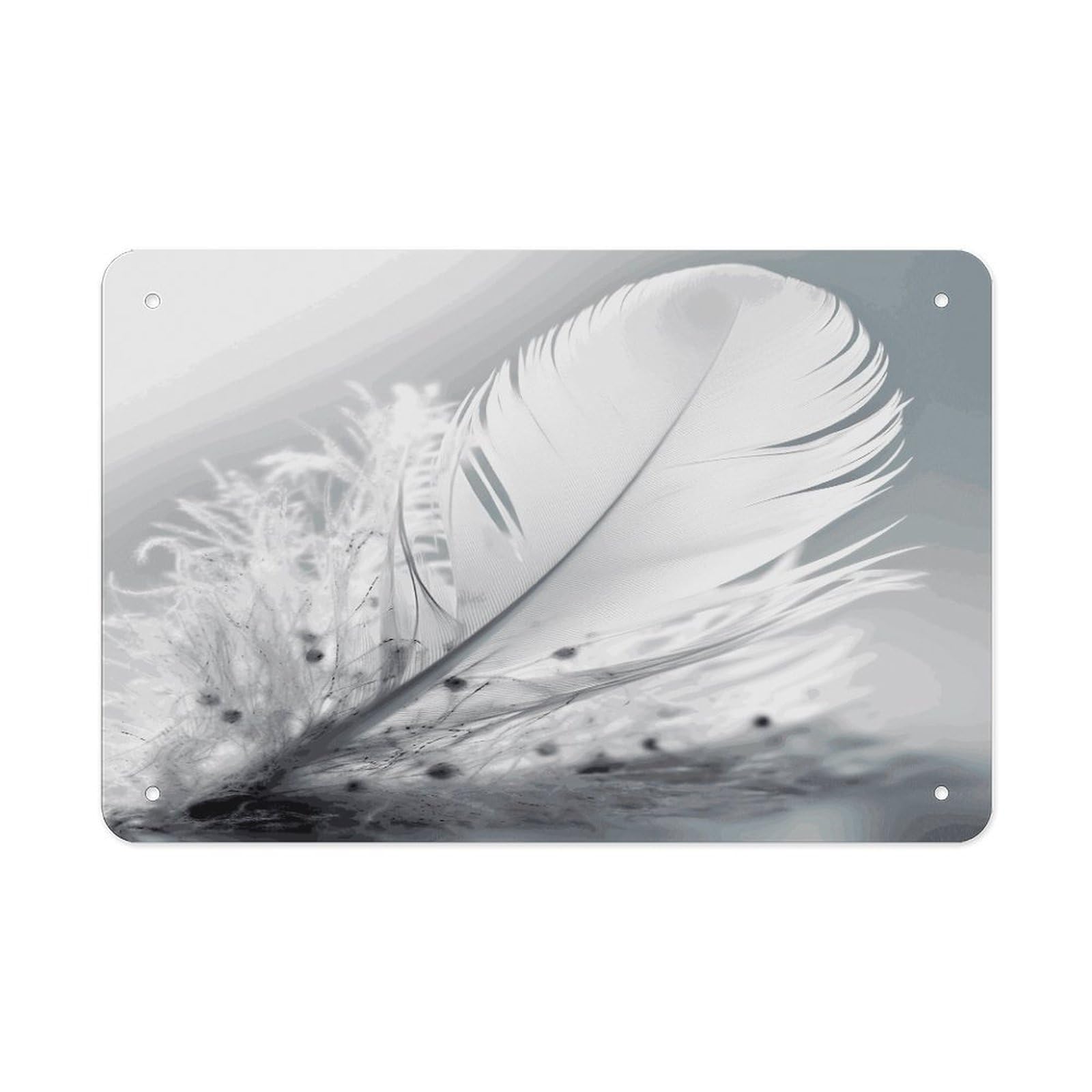 Fodpand Style Fluttering White Feathers Wall Art Metal Signs Tin Sign