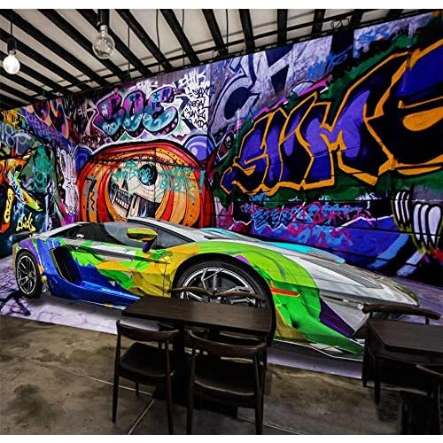 Tapete Fototapete 3D Effekt Graffiti Auto Graffiti Halloween Wandbild Wandtapete Hauptdekorationen Für Wohnzimmer Schlafzimmer - 400x280CM-XXL
