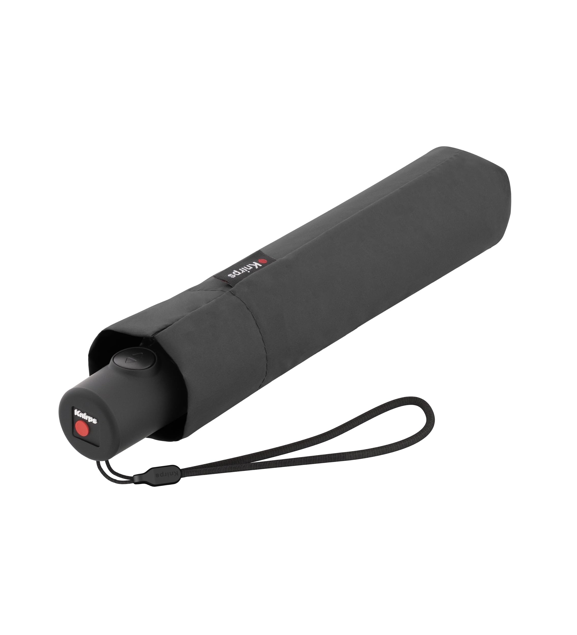 Knirps C.250 Paraguas Light de bolsillo, con función Duomatic, Gris oscuro, con bolsa, apertura y cierre automáticos, de bolsillo con pulsador, ligero