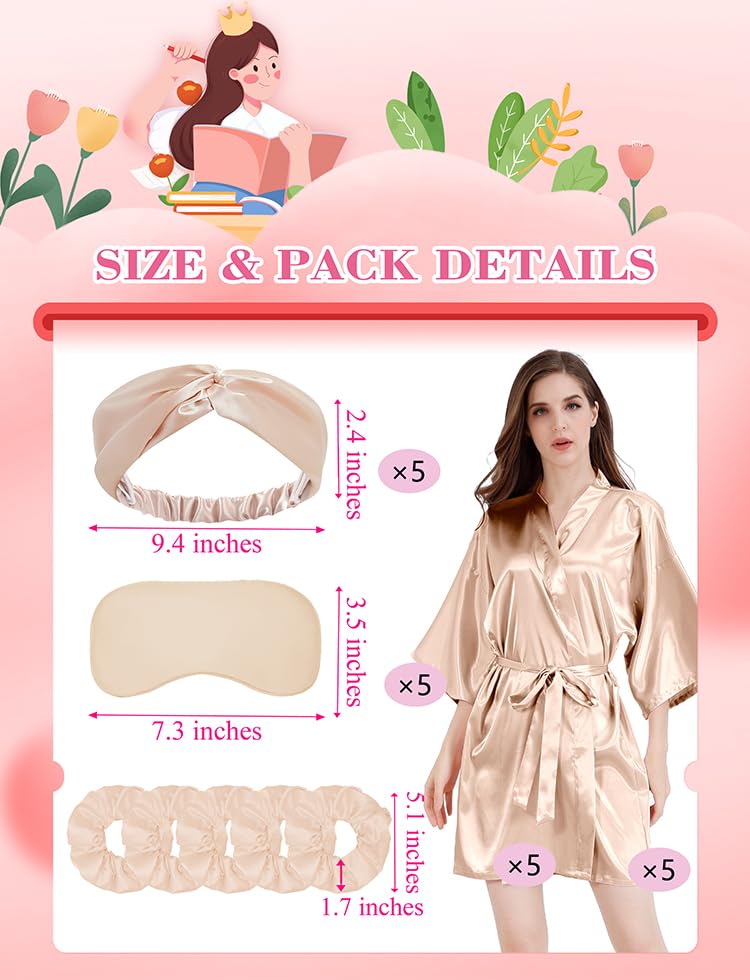 Image of EPLAZA 20 Pcs Bride Bridesmaid Robes Women Satin Robe Wedding Bridal Party