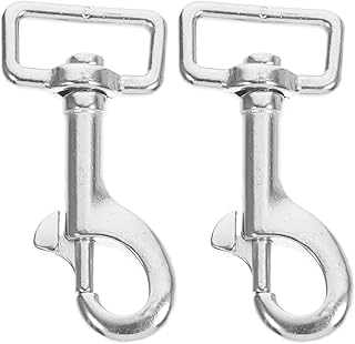 Housoutil 2pcs Single Hook Snap Hooks Clips Spring Snap Clip Spring Hooks for Keychains Key Holder for Belt Webbing Belt Spring Clasp Stainless Steel Hooks Swivel Clip Leash to Rotate Heavy
