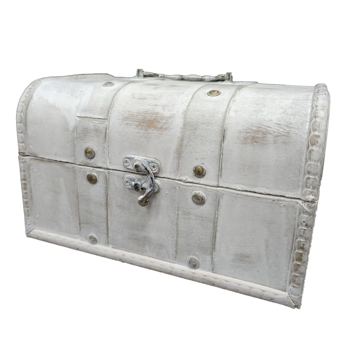 Amazon｜木製トランクボックス ホワイト M 幅22×奥行16×高さ13cm