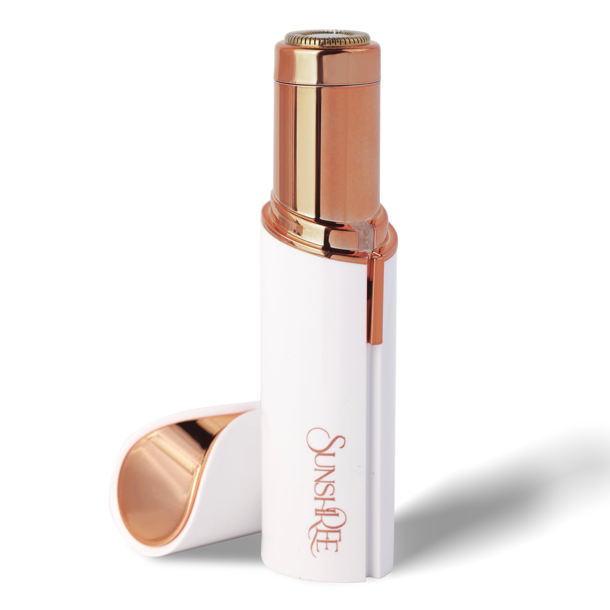 SUNSHREE® Skincare Facial hair remover for women Chin, Cheek, Upper Lip, jawline Electric face hair removal machine for women Epilator Machine for face hair removal for Women(White)