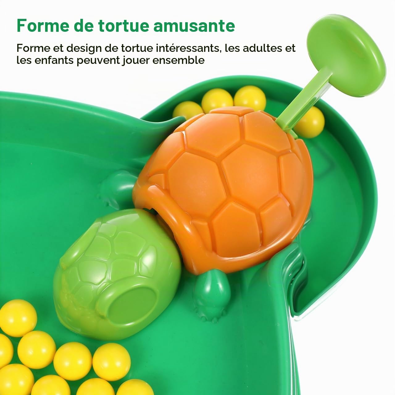 Amosfun Jeu de société Tortue affamée - Jeu Intense avec réflexes Rapides - de Perles - de Bouche préscolaire pour Enfants à partir de 3 Ans - pour 2 à 4 Joueurs