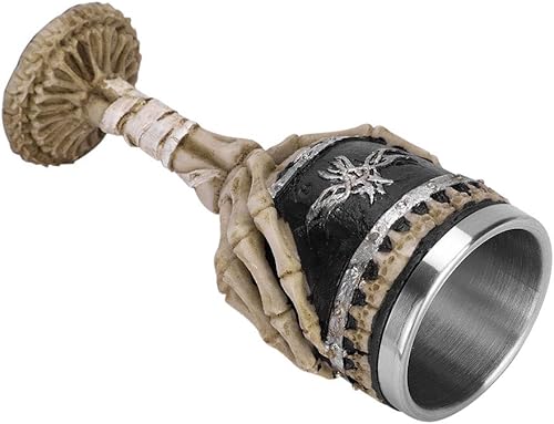 Miniatura 7 de Taza de cáliz de calavera horrible de Halloween, copa de esqueleto de vino, taza de sacrificio de acero inoxidable, copa gótica, copa de osario