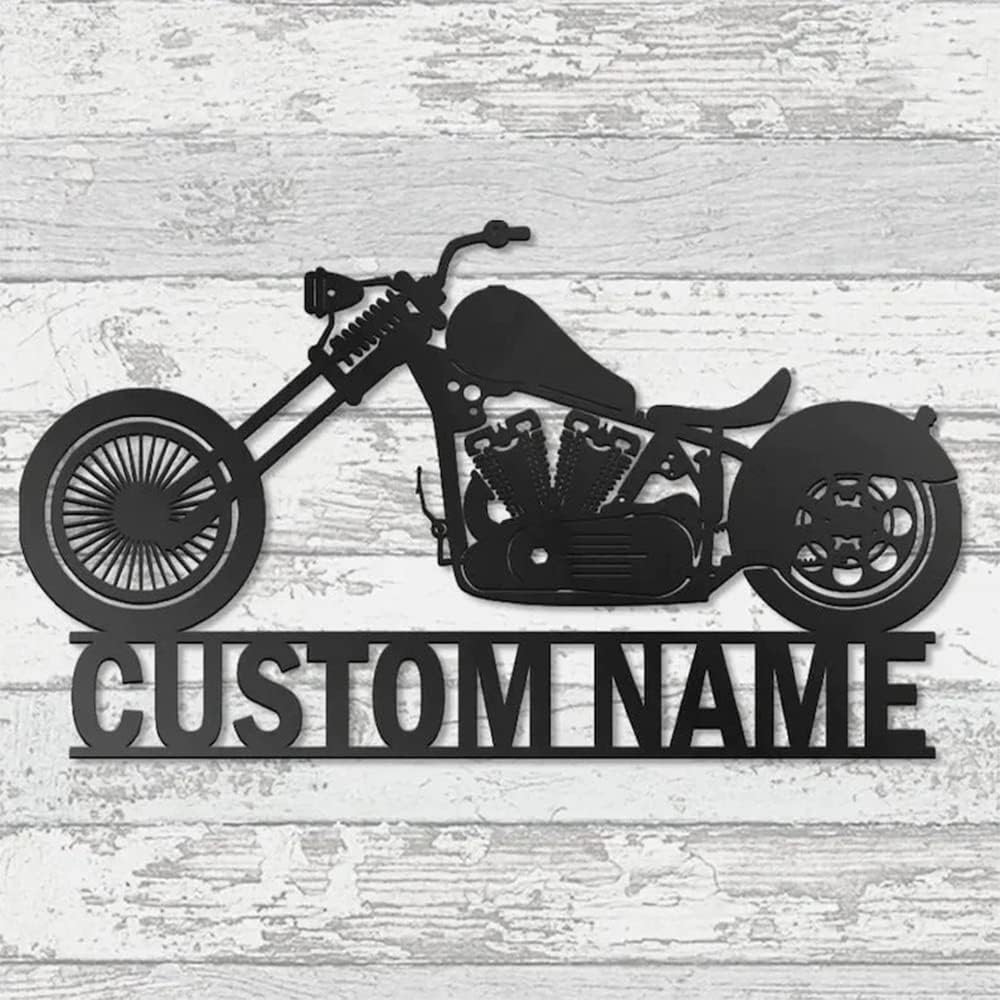 IZI POD Letrero de metal personalizado para motocicleta, arte de metal personalizado, decoración de pared con nombre de familia, decoración rústica
