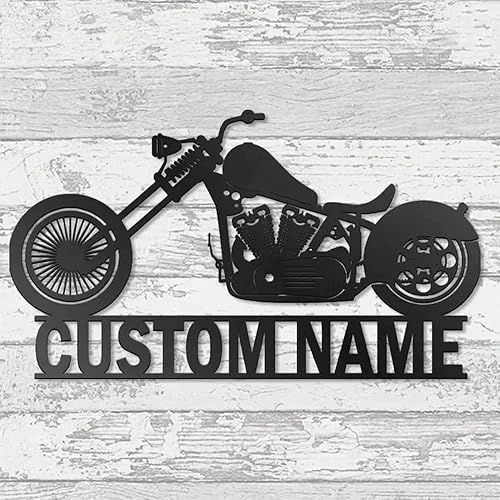 Miniatura 1 de IZI POD Letrero de metal personalizado para motocicleta, arte de metal personalizado, decoración de pared con nombre de familia, decoración rústica