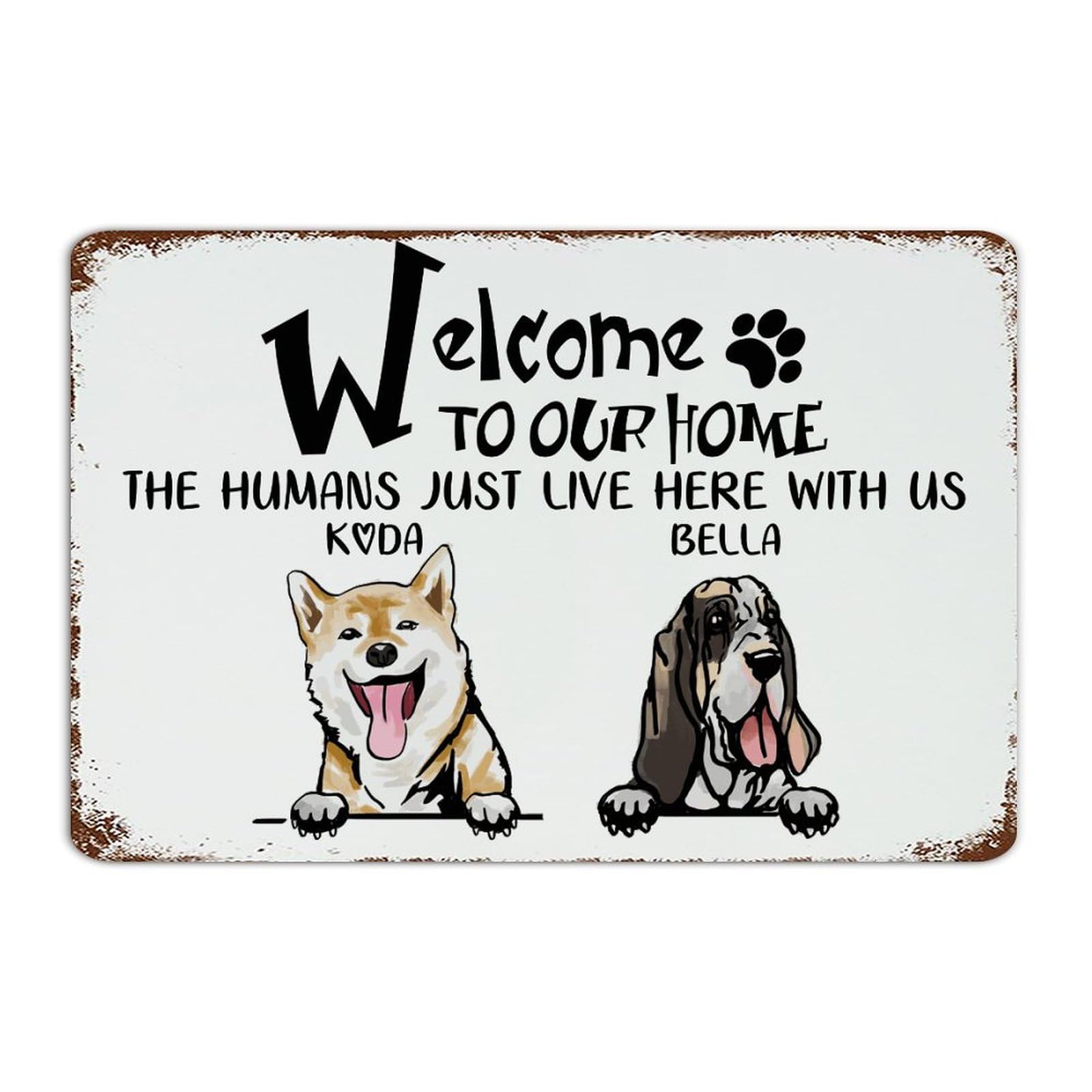 Plaque en métal vintage Welcome en aluminium durable de qualité supérieure