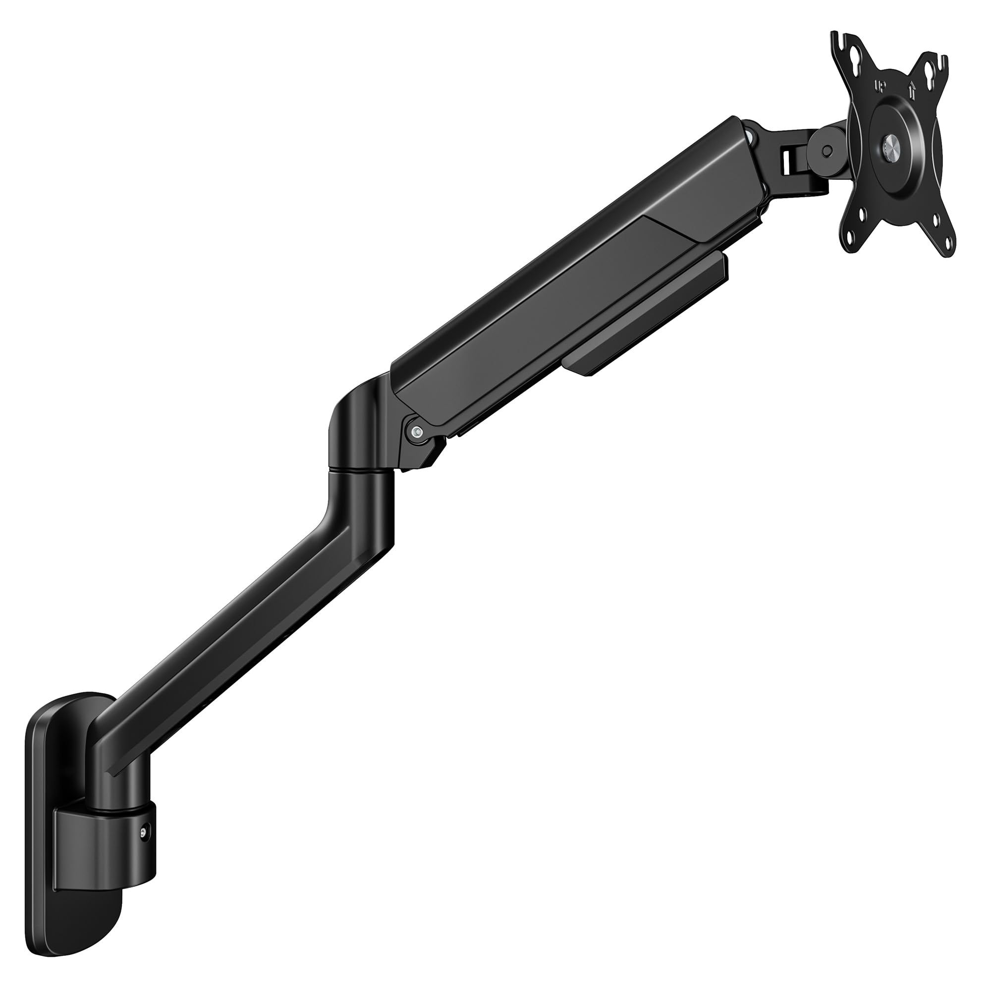 ARES WING Supporto da parete per monitor da 17-40 pollici, nero | Supporto da parete per monitor fino a 12 kg per braccio, regolabile in altezza, inclinabile, girevole, VESA 75/100 mm