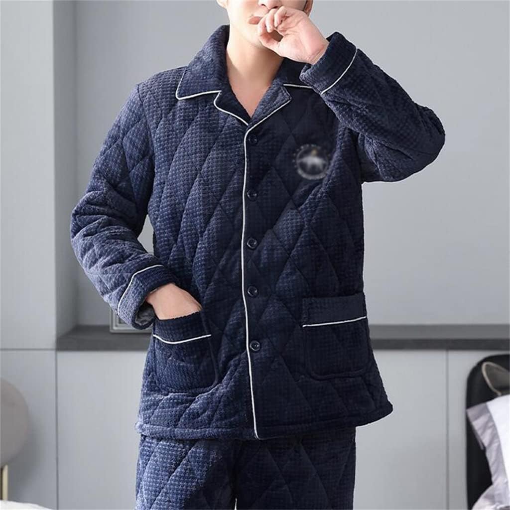 Add Velvet Coral Winter Thick Cotton Flannel Home Clothes Autumn And Pajamas Men