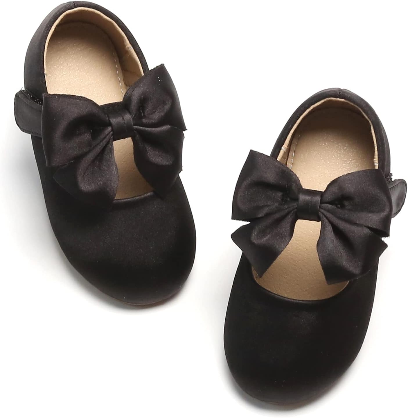 Otter MOMO Toddler/Little Girls Flower Girl Dress Black Shoes Size 8 Ballerina Flats School Party Wedding Shoes
