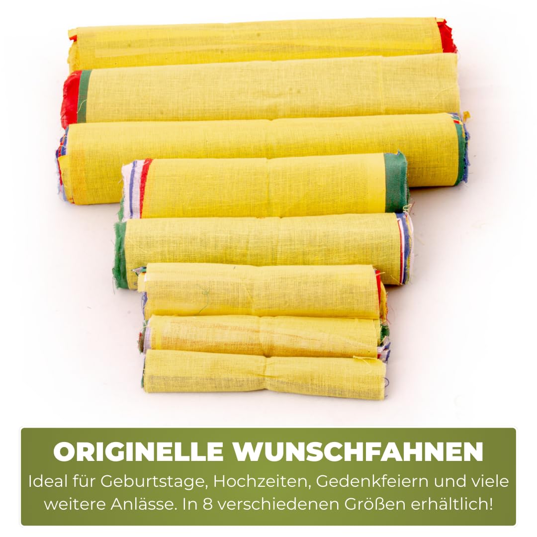 Wunschfahnen traditionell - 12,00 Meter | 35 Fähnchen (je 32x38cm) | 100% Baumwolle | Stoff Wimpelkette outdoor | Fahne Garten…